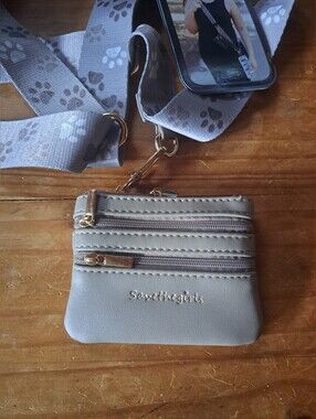 Save the Girls Clip & Go Hands-Free Phone Crossbody Strap Zippered Pouch Lanyard